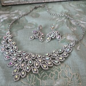 Macy's Silver Necklace with Iridescent Accents